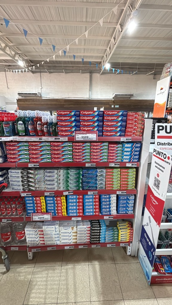 Demo retail shelf — oral care gondola
